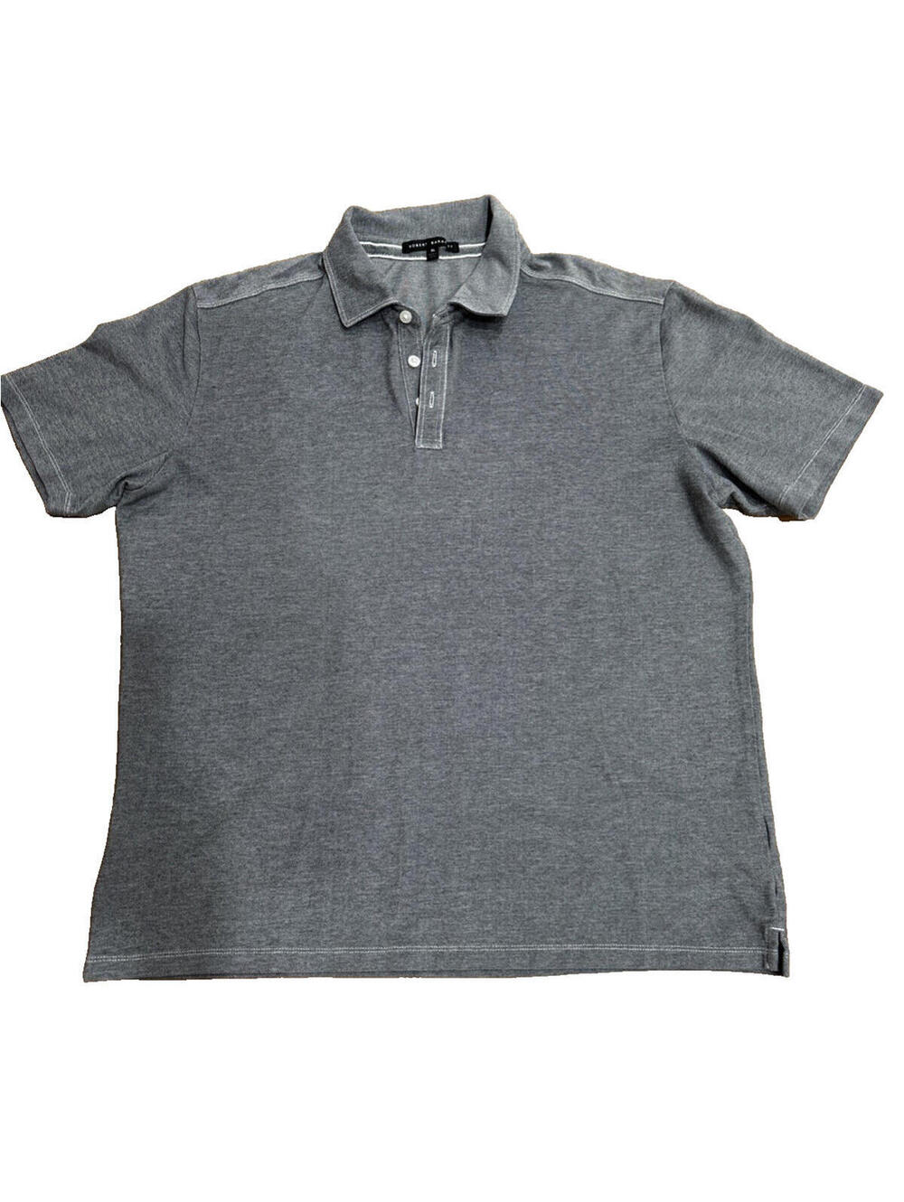 Robert Barakett Montreal Mens XL Gray Slub Knit Short Sleeve Polo Shirt Collared